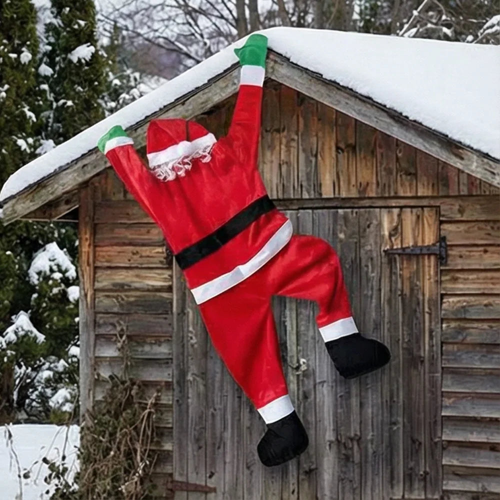 Festive Climbing Santa Plush Decoration