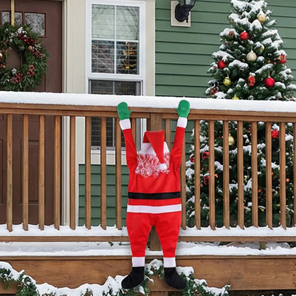 Festive Climbing Santa Plush Decoration