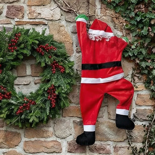 Festive Climbing Santa Plush Decoration