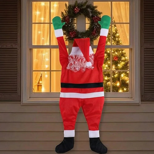 Festive Climbing Santa Plush Decoration